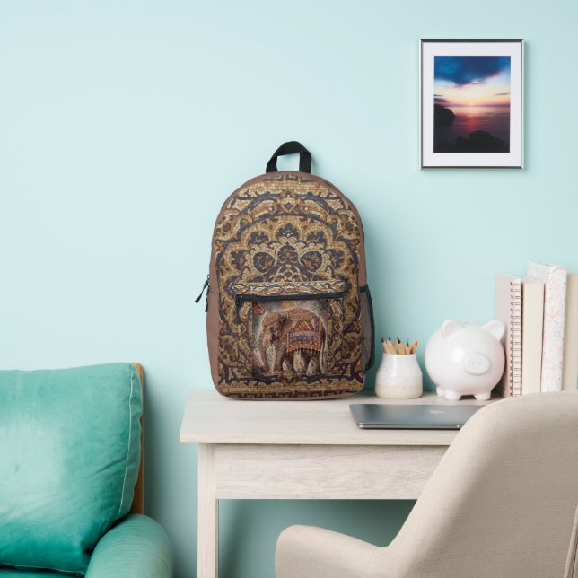 Vintage Elephant, Antique Elephant, Motif Art Printed Backpack (Insitu)