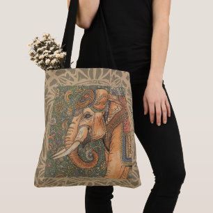 Vintage Elephant, Antique Elephant, Motif Art Tote Bag