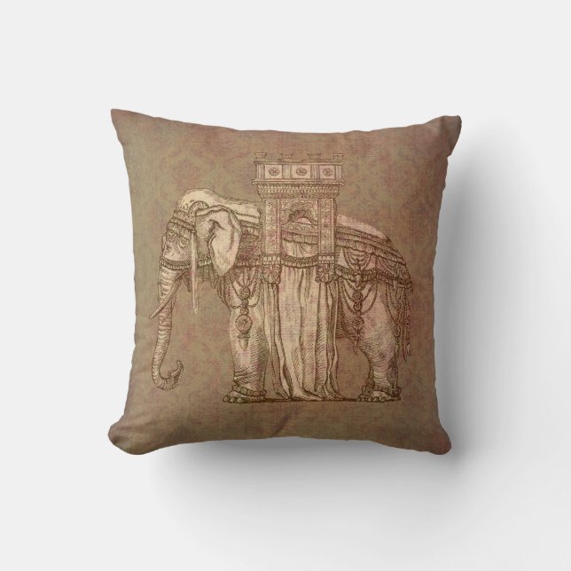 Vintage Elephant Bastille Cushion (Front)