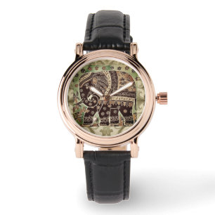 Vintage Elephant Batik Antique Style, Women watch