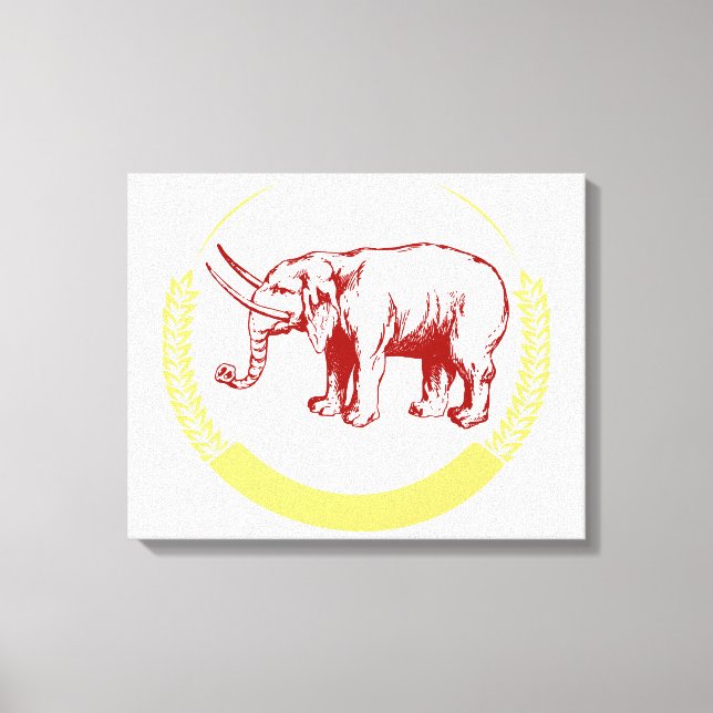 Vintage Elephant Canvas Print (Front)