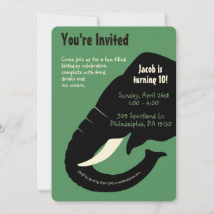 Vintage Elephant Customisable Invitation