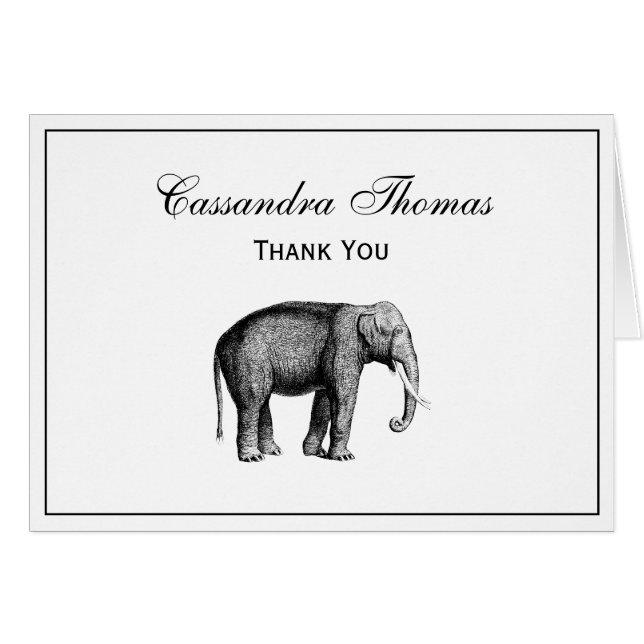 Vintage Elephant Drawing (Front Horizontal)