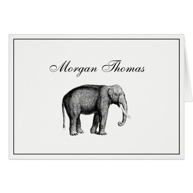 Vintage Elephant Drawing (Front Horizontal)
