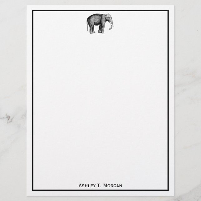 Vintage Elephant Drawing (Front)