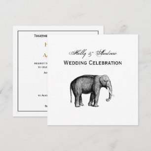 Vintage Elephant Drawing Invitation