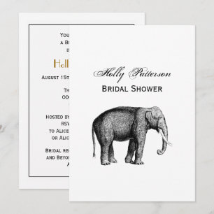 Vintage Elephant Drawing Invitation