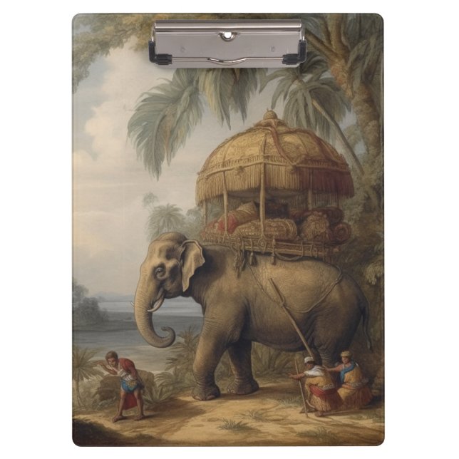 Vintage Elephant Expedition Office Style Clipboard (Front)