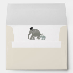 Vintage Elephants Graduation Card Matching Envelopes