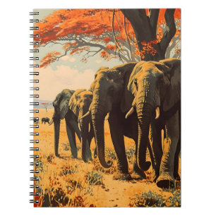Vintage Elephants Notebook
