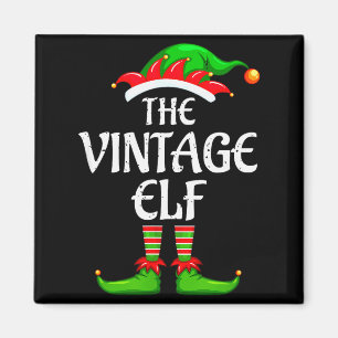 Vintage Elf Matching Family Group Christmas Party  Magnet