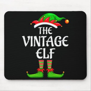 Vintage Elf Matching Family Group Christmas Party  Mouse Pad