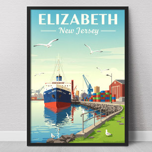 Vintage Elizabeth New Jersey Poster