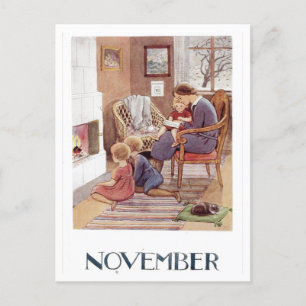 Vintage Elsa Beskow November Postcard