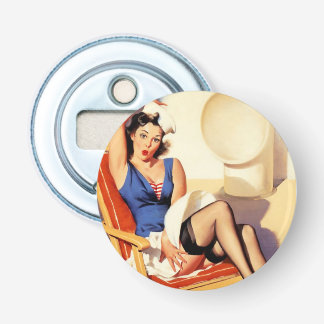 Vintage Elvgren Cruise Ship Retro Pin Up Girl Bottle Opener