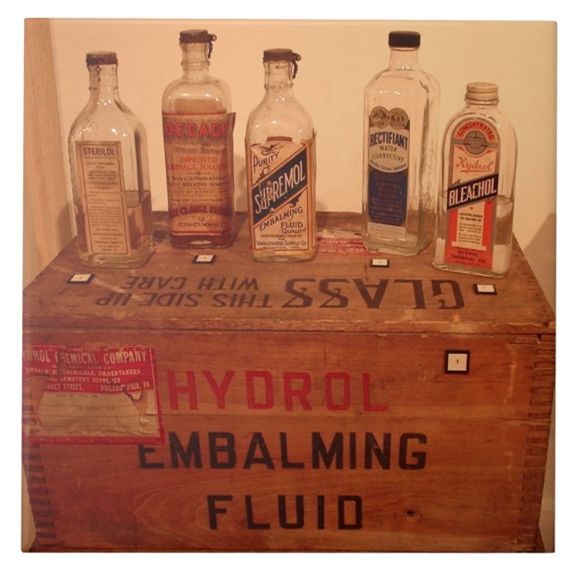 Vintage Embalming Fluid Photo Tile (Front)