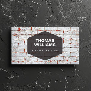 VINTAGE EMBLEM LOGO ON RUSTIC BRICK WALL BUSINESS CARD