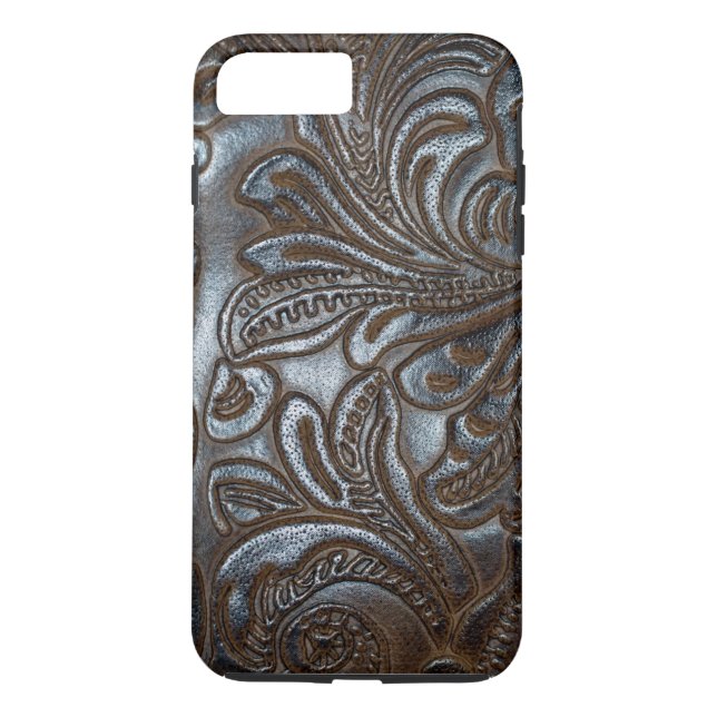 Vintage Embossed Brown Leather Case-Mate iPhone Case (Back)