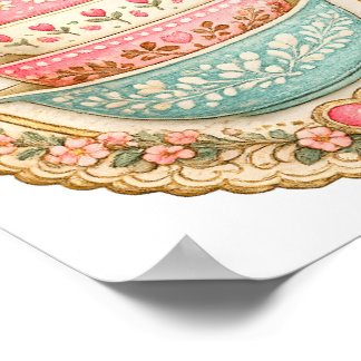 Vintage Embroidered Mixing Bowls Poster | Cottagec