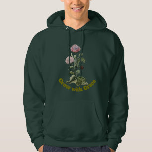 Vintage Embroidered Wildflower Design Hoodie