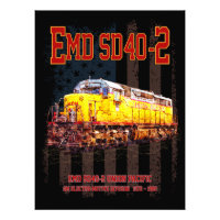 Vintage EMD SD40-2 Diesel Locomotive American flag