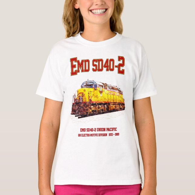 Vintage EMD SD40-2 Diesel Locomotive. T-Shirt (Front)