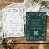 Vintage Emerald Green French Floral Wedding