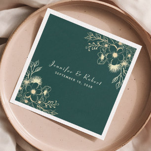 Vintage Emerald Green Wedding Napkin