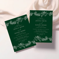 Vintage Emerald Green & White Floral Wedding