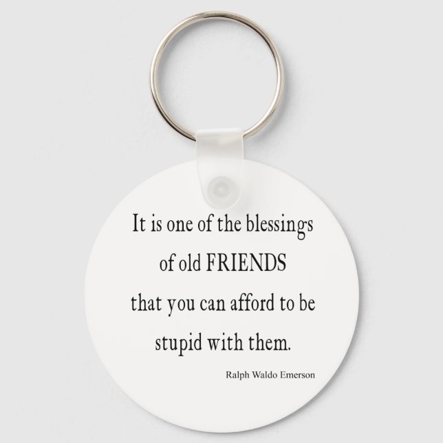 Vintage Emerson Friendship Blessing Quote Key Ring (Front)