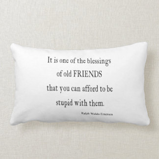 Vintage Emerson Friendship Blessing Quote Lumbar Cushion