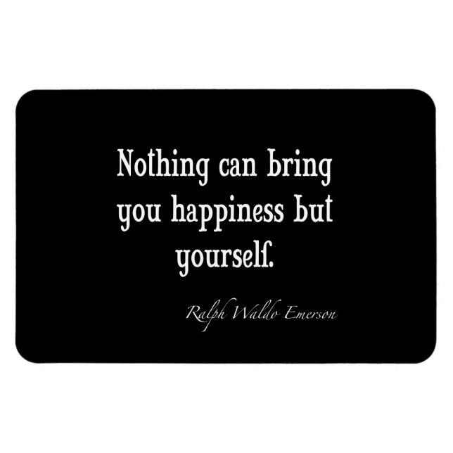 Vintage Emerson Happiness Inspirational Quote Magnet (Horizontal)