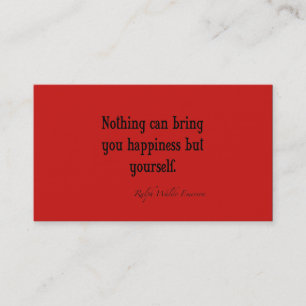 Vintage Emerson Happiness Quote Poppy Red Business Card