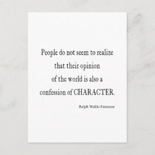 Vintage Emerson Inspirational Character Quote Postcard
