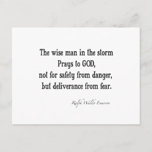 Vintage Emerson Inspirational Courage Quote Postcard