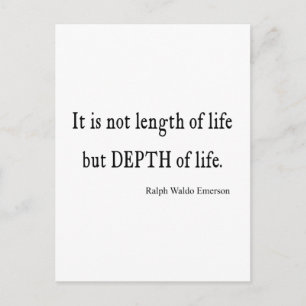 Vintage Emerson Inspirational Depth of Life Quote Postcard