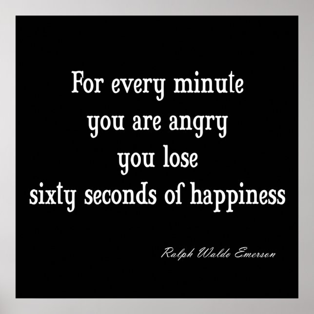 Vintage Emerson Inspirational Happiness Quote Poster (Front)