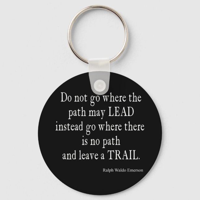 Vintage Emerson Inspirational Leadership Quote Key Ring (Front)