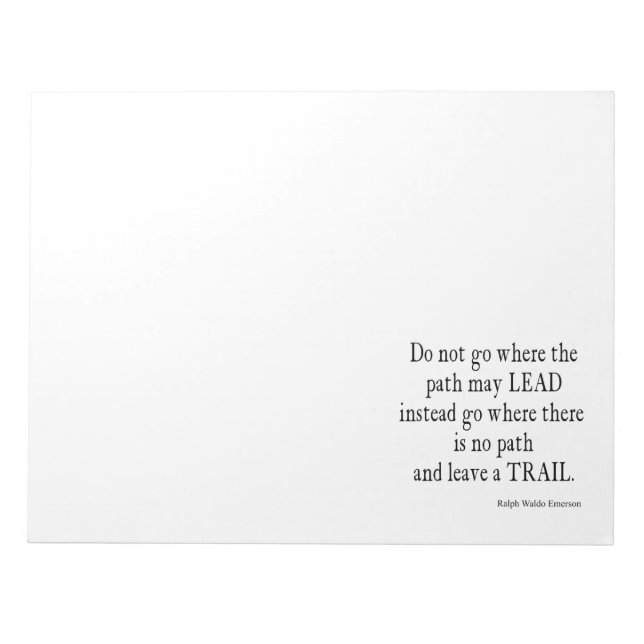 Vintage Emerson Inspirational Leadership Quote Notepad (Front)