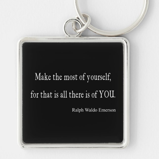Vintage Emerson Inspirational Quote - Customisable Key Ring (Front)