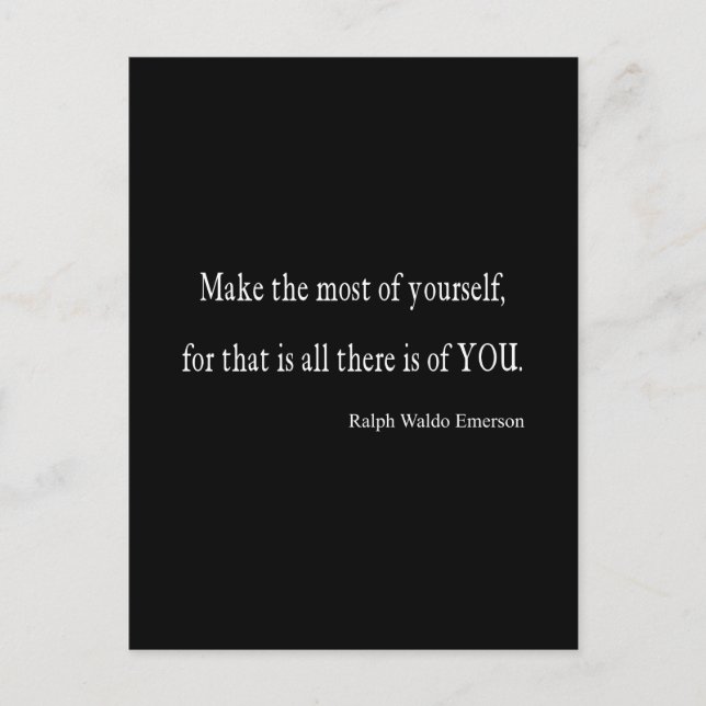 Vintage Emerson Inspirational Quote - Customisable Postcard (Front)