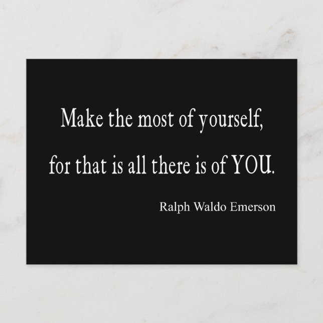 Vintage Emerson Inspirational Quote - Customisable Postcard (Front)
