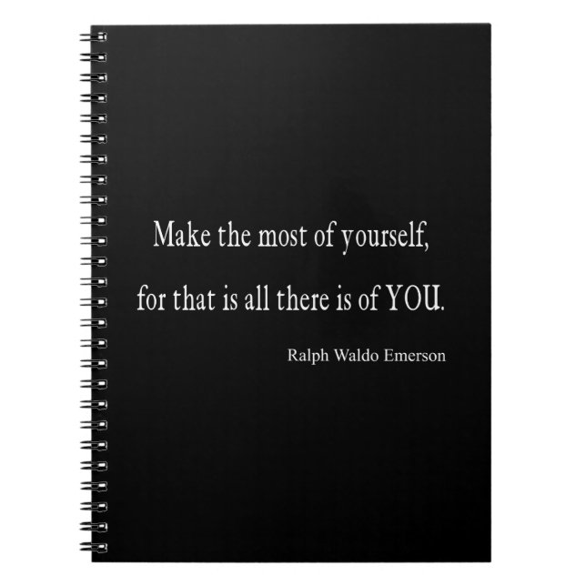 Vintage Emerson Inspirational Quote - Customisable Spiral Notebook (Front)