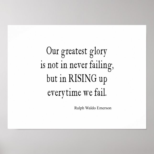 Vintage Emerson Overcoming Failure Quote Poster (Front)