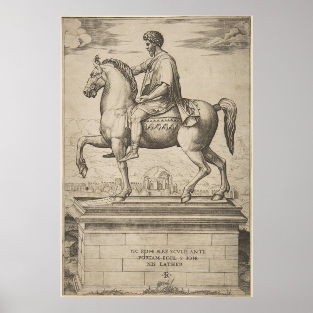 Vintage Emperor Marcus Aurelius Illustration Poster (Front)
