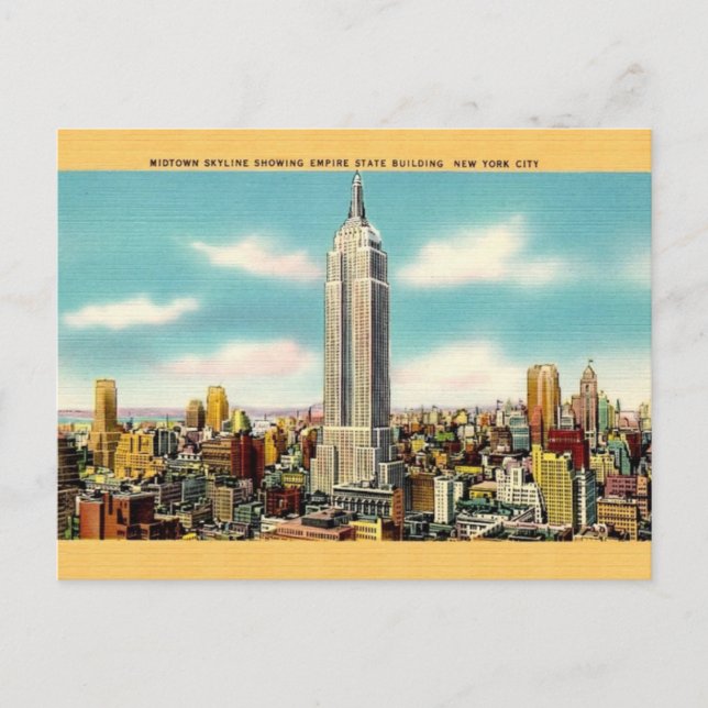 Vintage Empire State Building New York Postcard (Front)