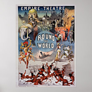 Vintage Empire Theatre Round the World Poster