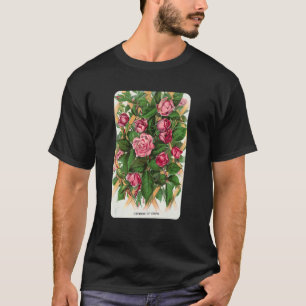 Vintage Empress Of China Roses Botanical Specimen T-Shirt