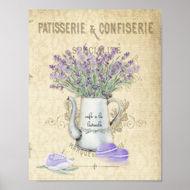 Vintage Enamelware Pot French Lavender Poster (Front)