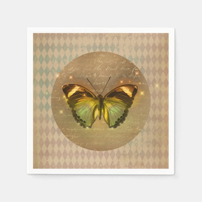 Vintage Enchanted Butterfly  Napkin (Front)